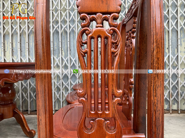 Hình ảnh chi tiết mẫu bàn ghế ăn cây đàn 8 ghế